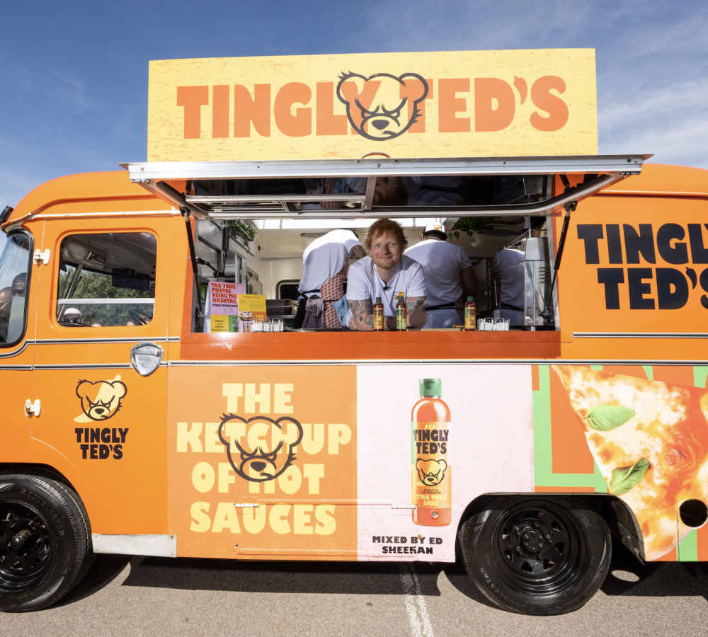 Ed Sheeran in Tingly Ted's food truck