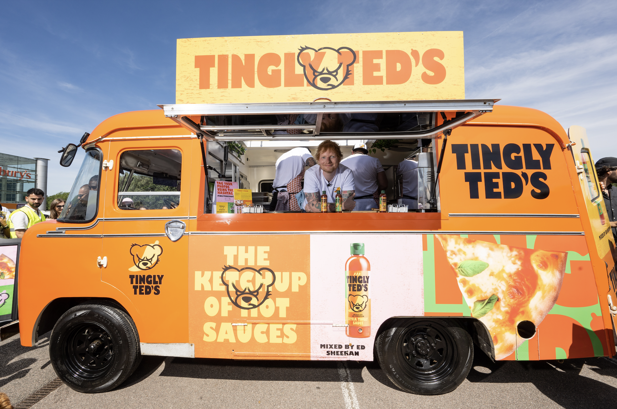 Ed Sheeran in Tingly Ted's food truck