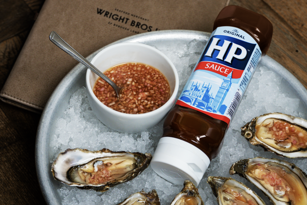 HP Sauce and oysters with Wright Brothers